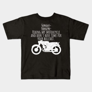 Motorcycle single taken riding Kids T-Shirt